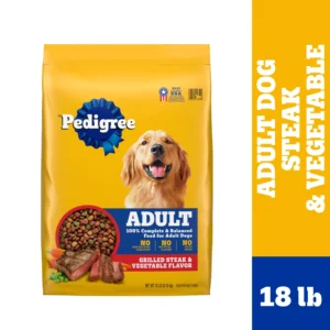 Pedigree Complete Nutrition Grilled Steak & Vegetable Dry Dog Food For Adult Dog, 18 Lb Bag